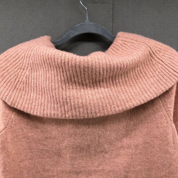 Uniqlo Wool Stretch Sweater Womens M Pink Cowl Neck Lightweight - Picture 5 of 12